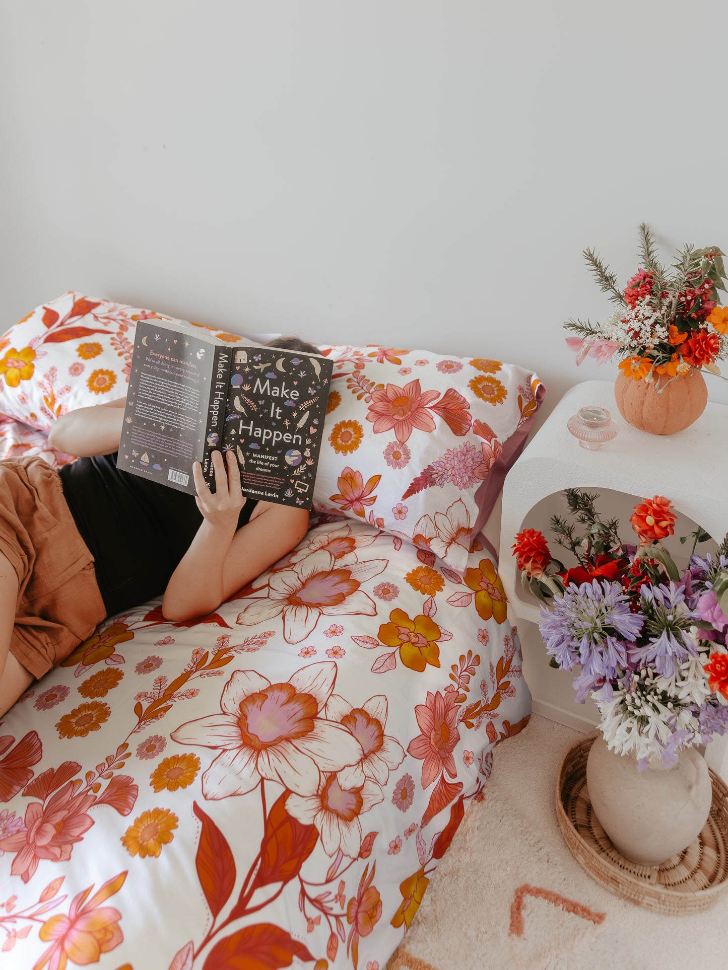 Autumn Grace Quilt Cover Set in : Creamy Linen