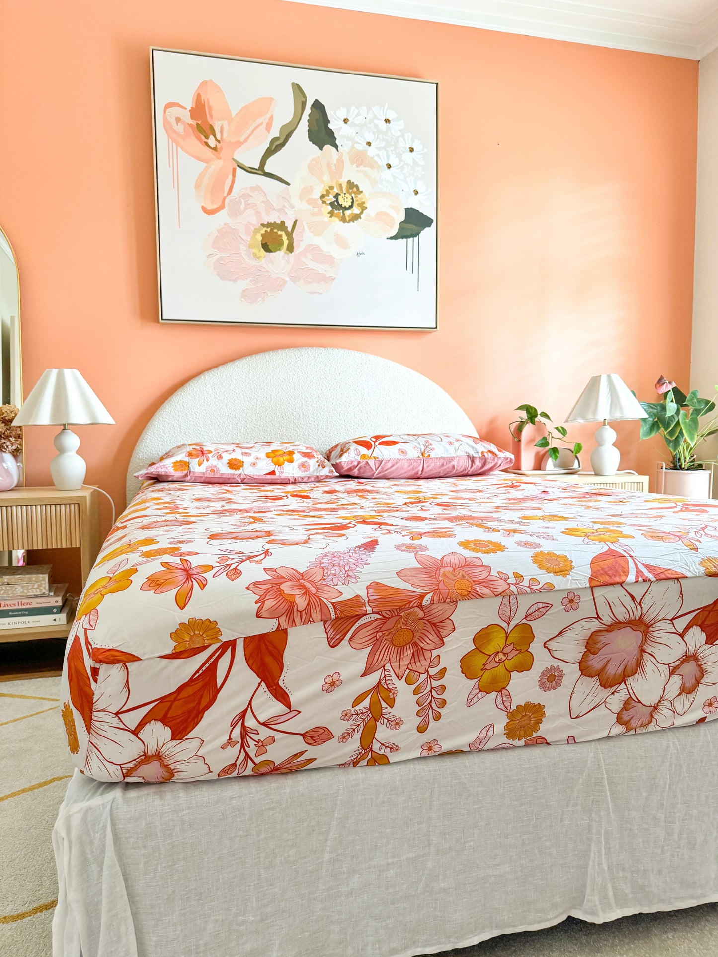 Autumn Grace Bedsheet Set in : Creamy Linen