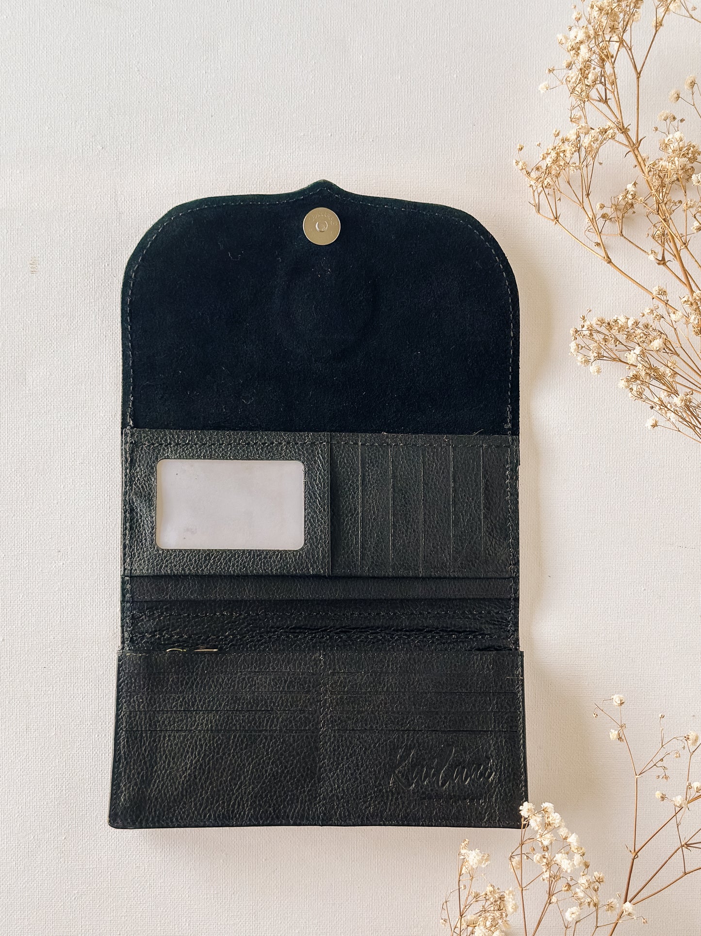 Turquoise Mandala Leather Wallet – Medium Tan