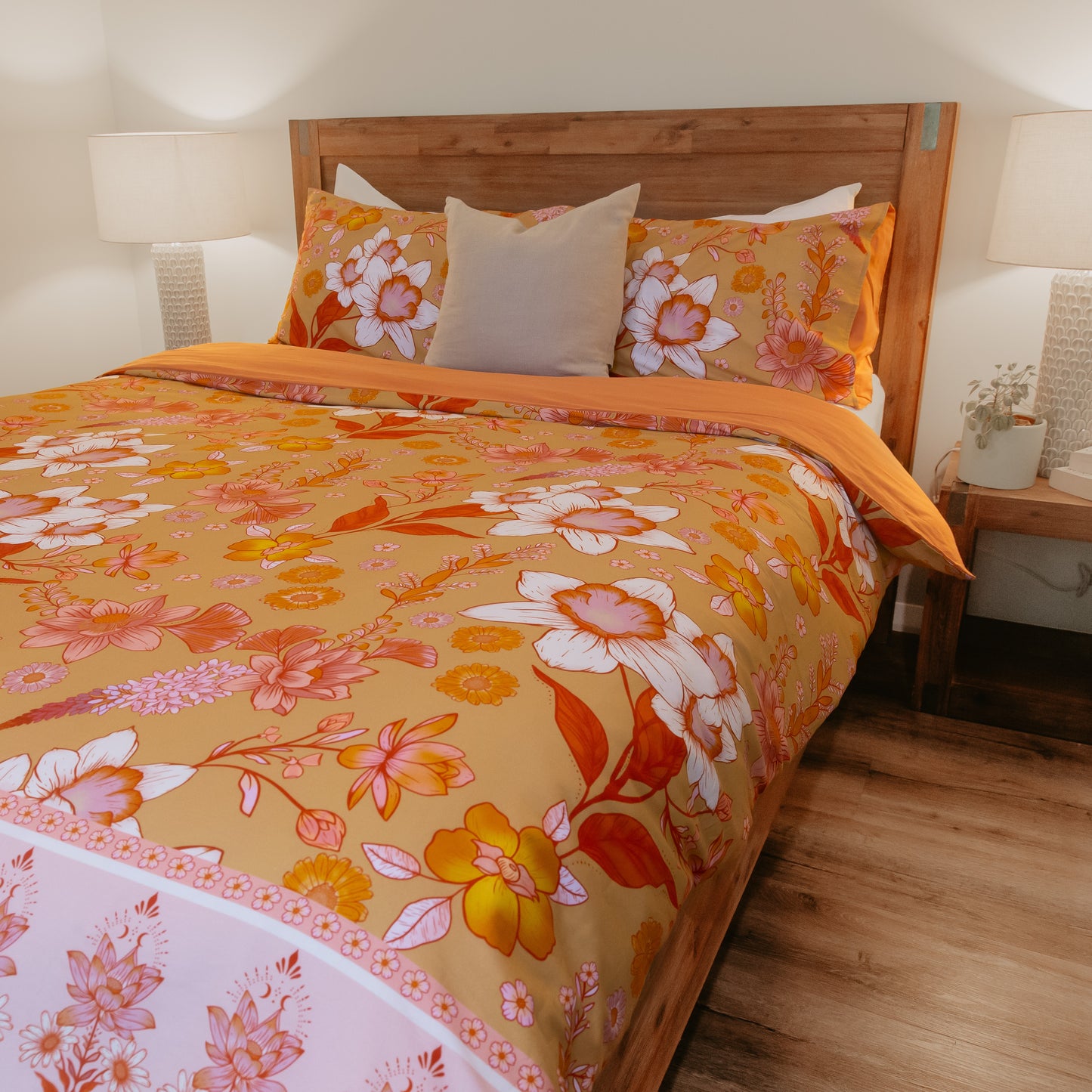 Autumn Grace Quilt Cover Set in : Caramel