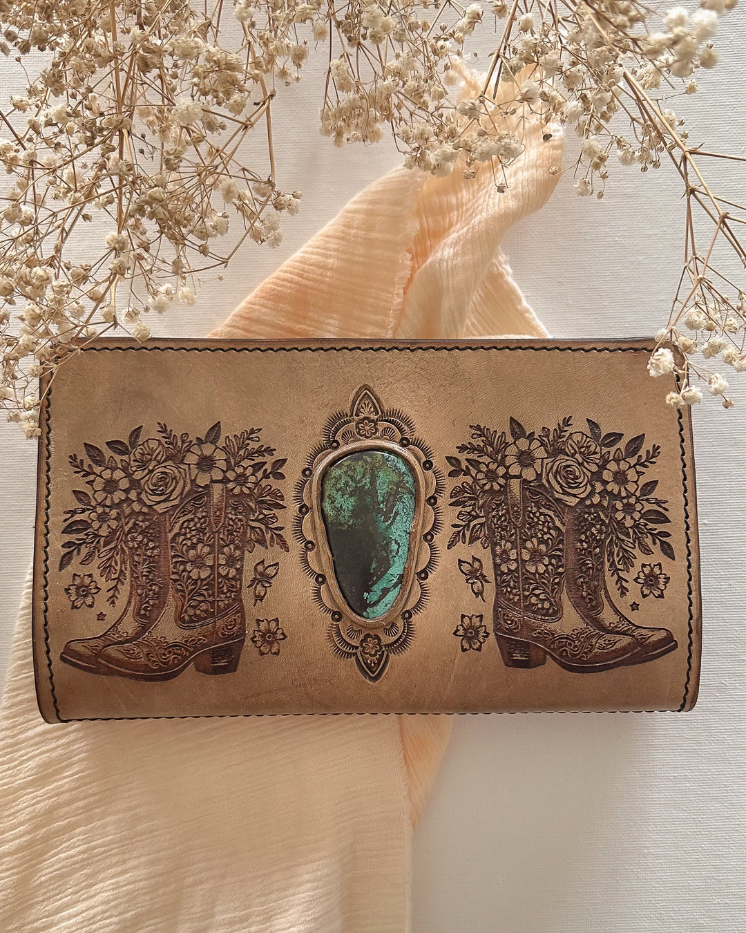 Cowgirl boots + Turquoise Leather Wallet