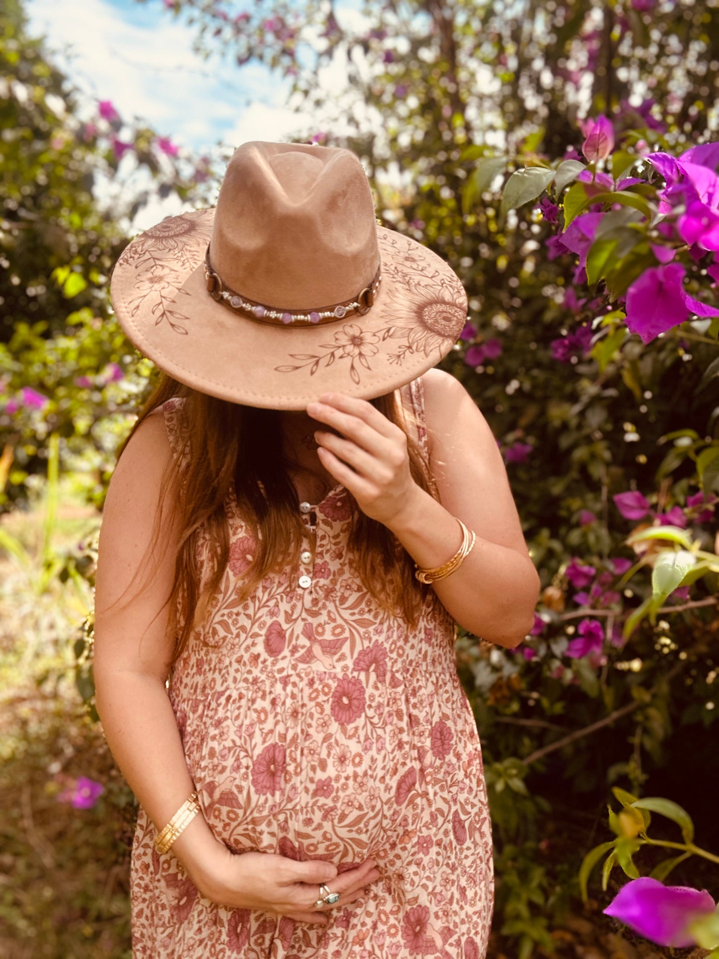 Purple Chalcedony + Amethyst Leather Hat Band