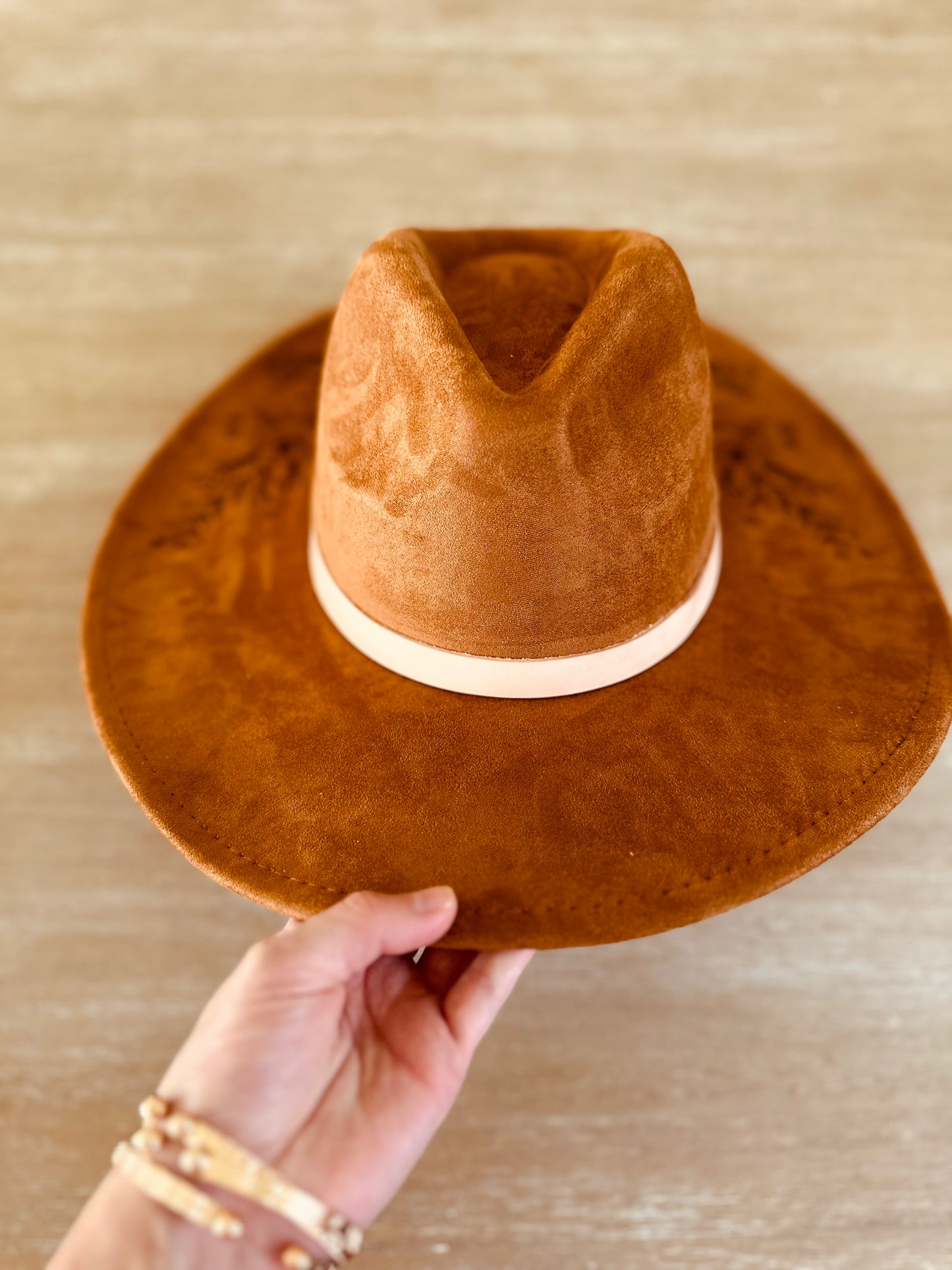 Blue apatite + Imperial Jasper Leather Hat Band