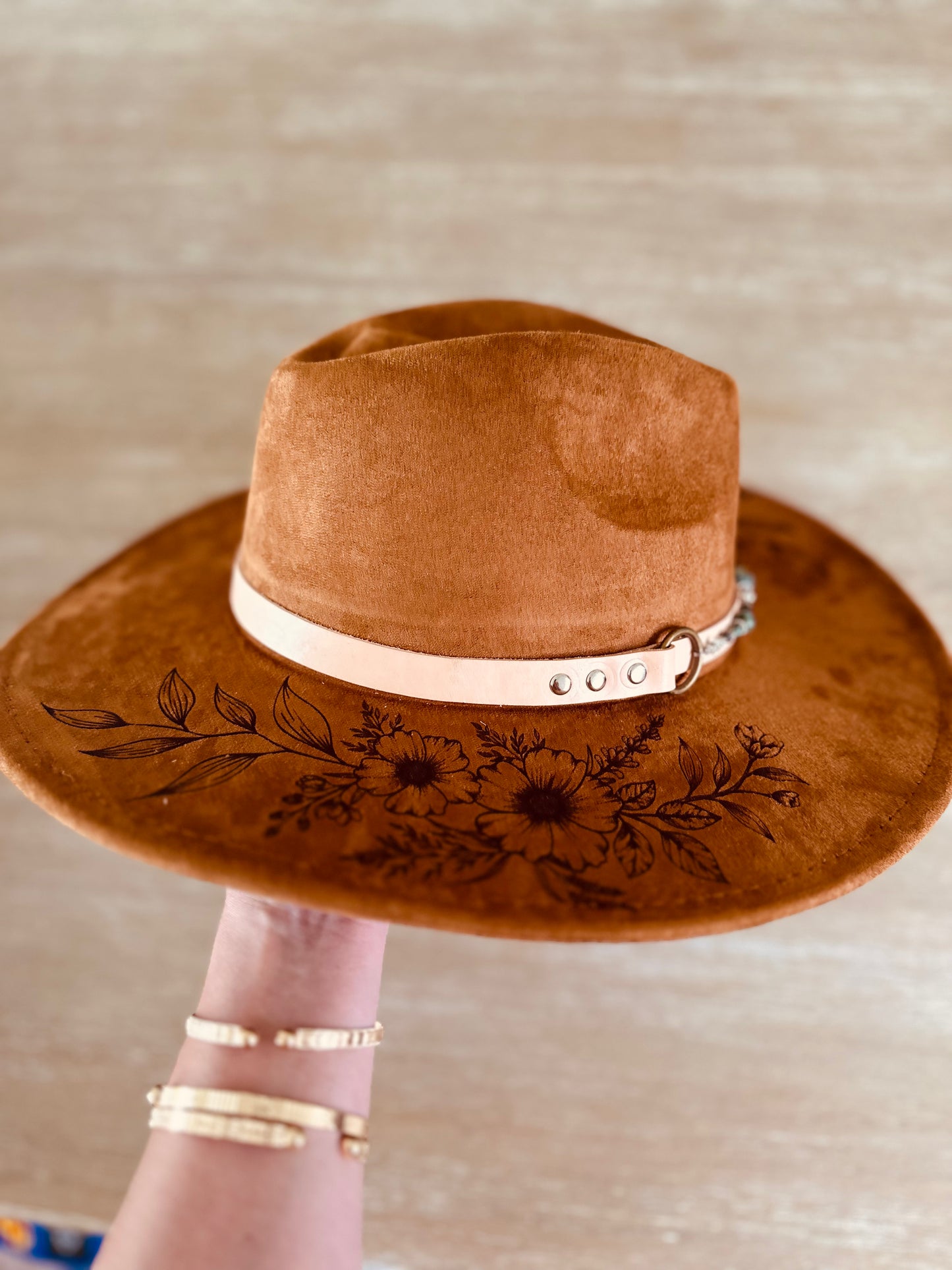 African Turquoise Leather Hat Band