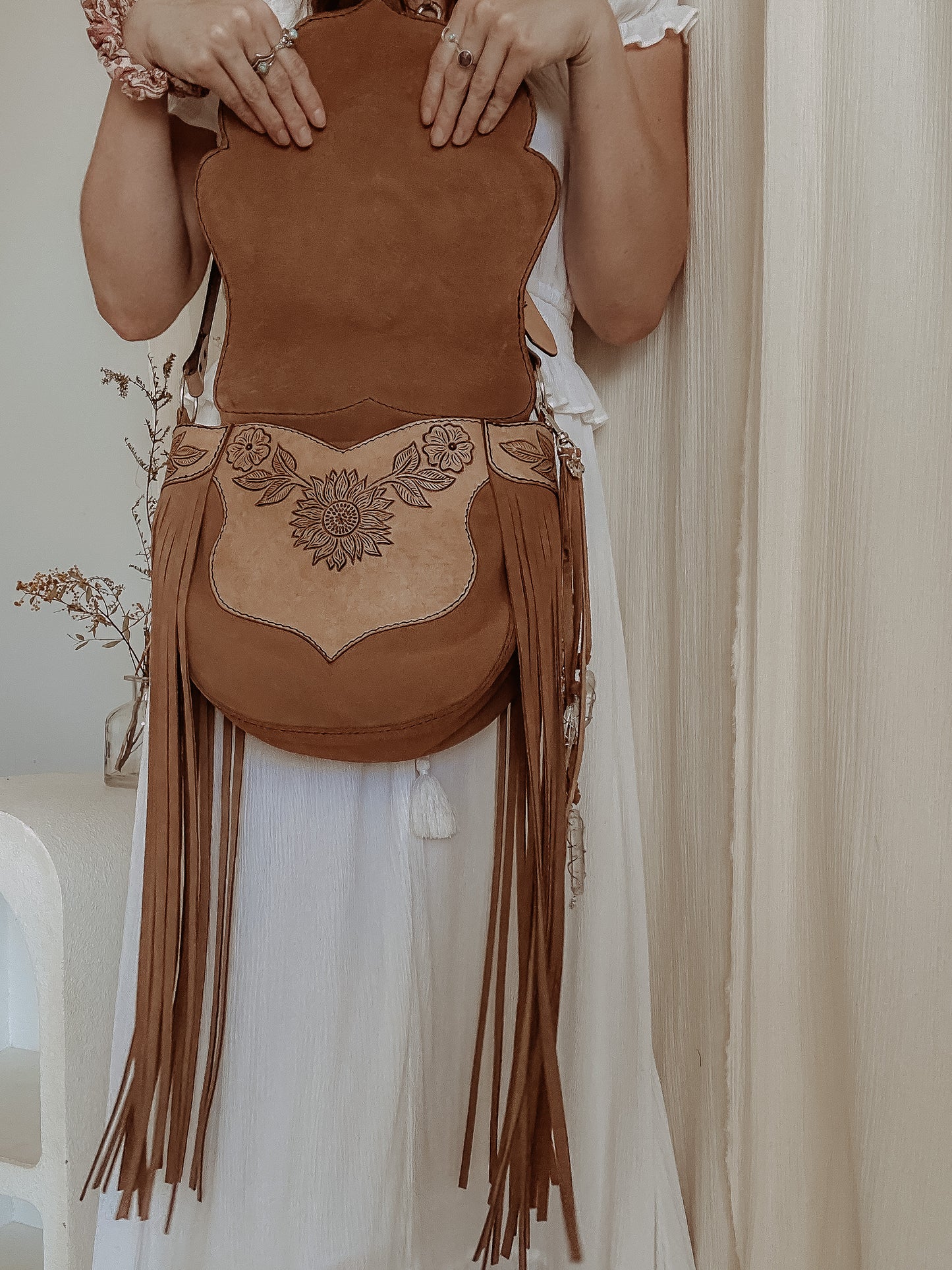 Tierra Sol Crossbody Bag: Butterflies & Labradorite