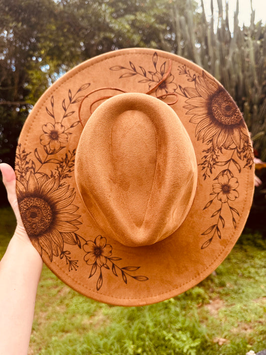 The Butterfly Grove Hat in full Bloom - Caramel