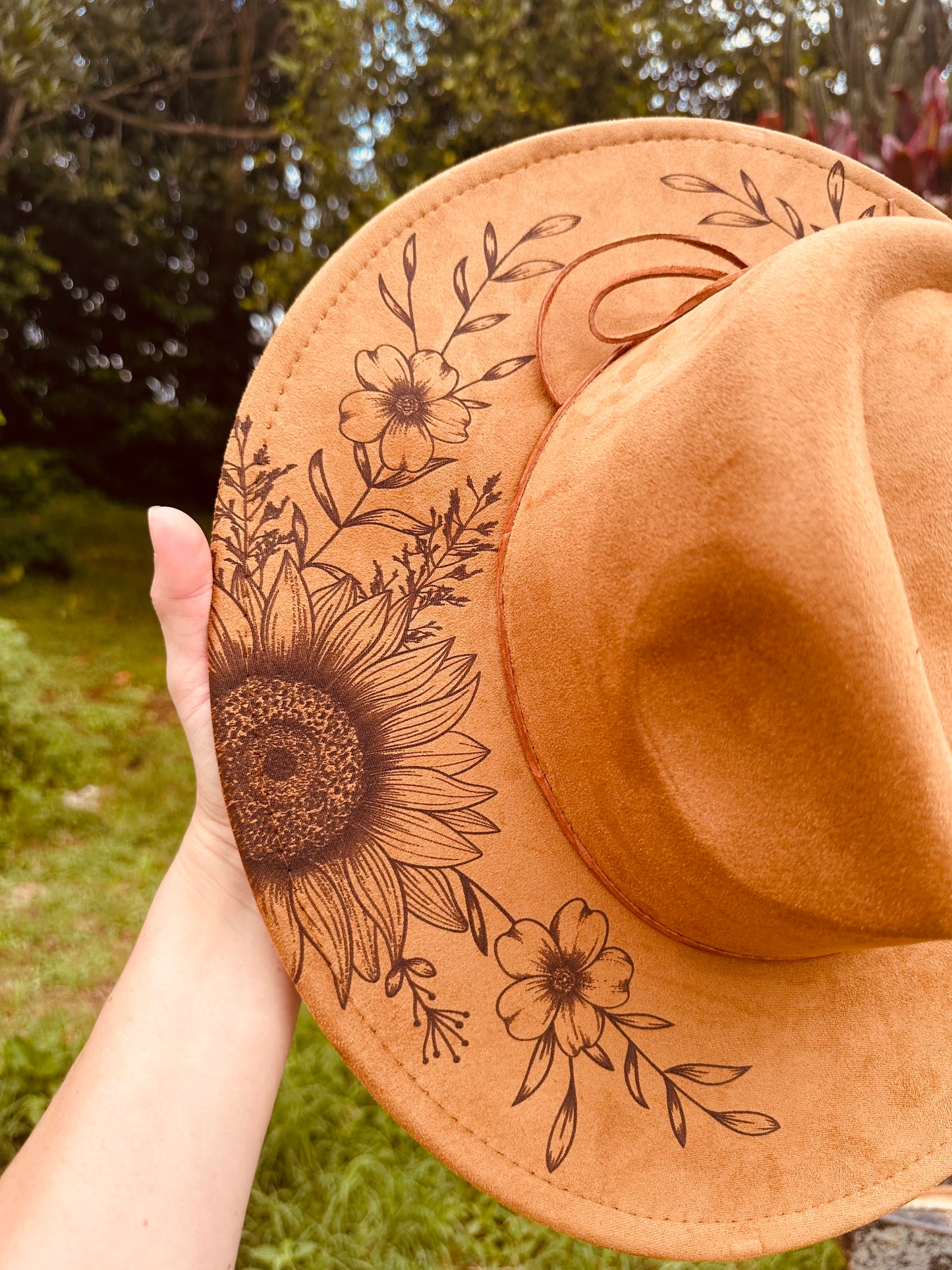 The Butterfly Grove Hat in full Bloom - Caramel