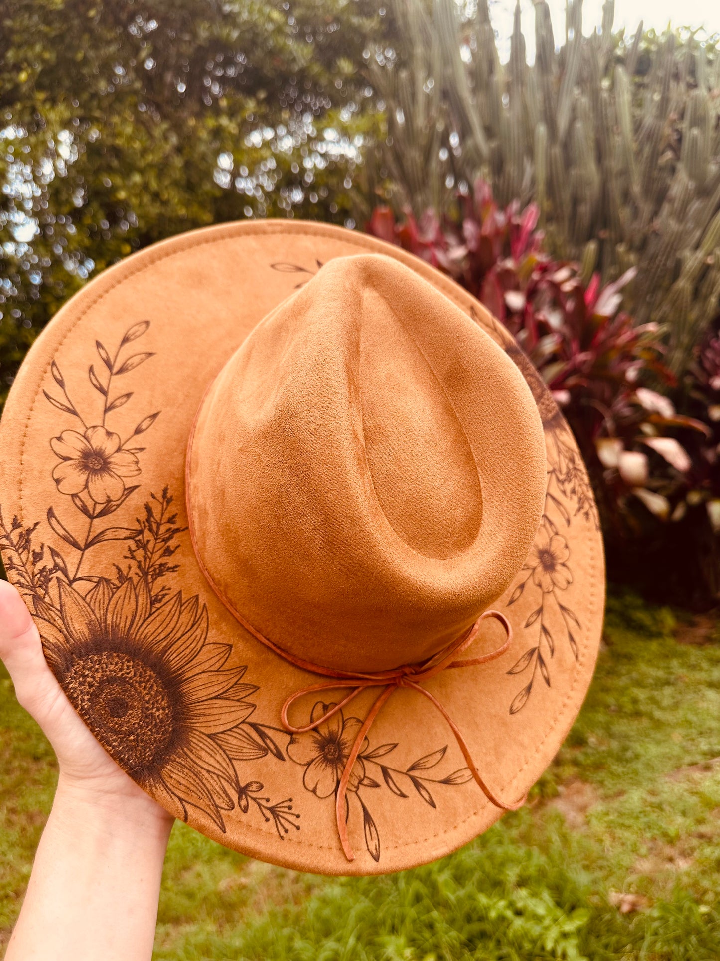 The Butterfly Grove Hat in full Bloom - Caramel