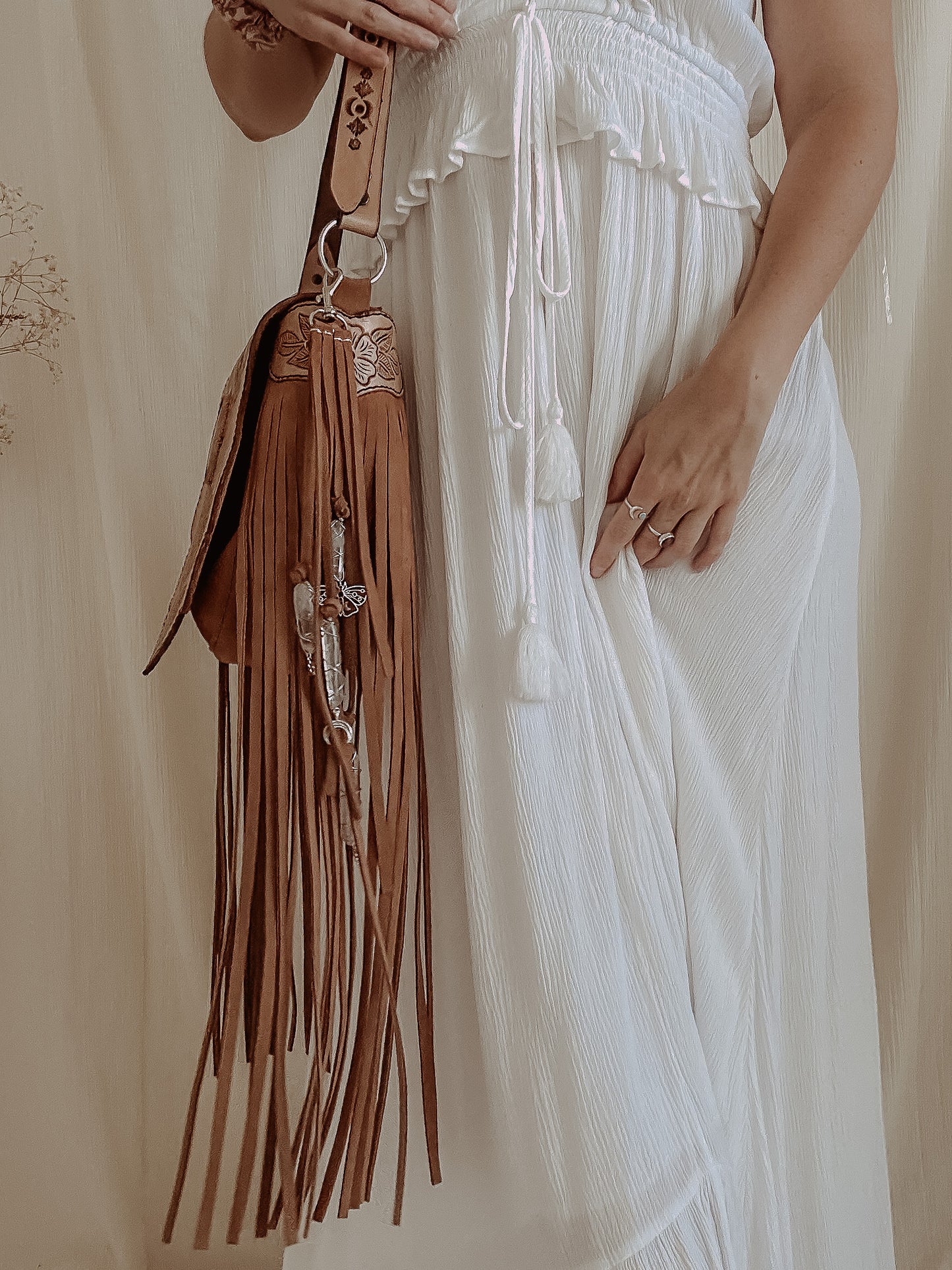 Tierra Sol Crossbody Bag: Butterflies & Labradorite