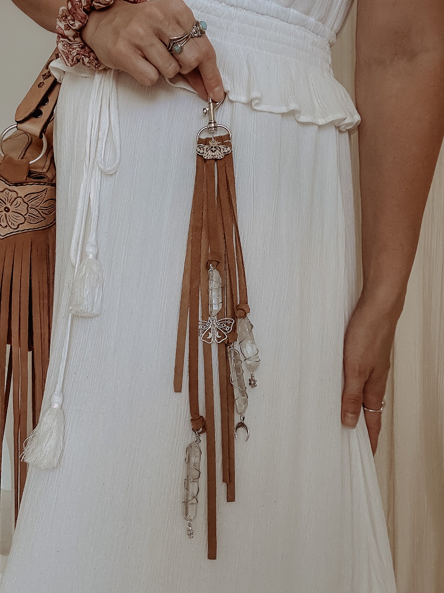 Tierra Sol Crossbody Bag: Butterflies & Labradorite