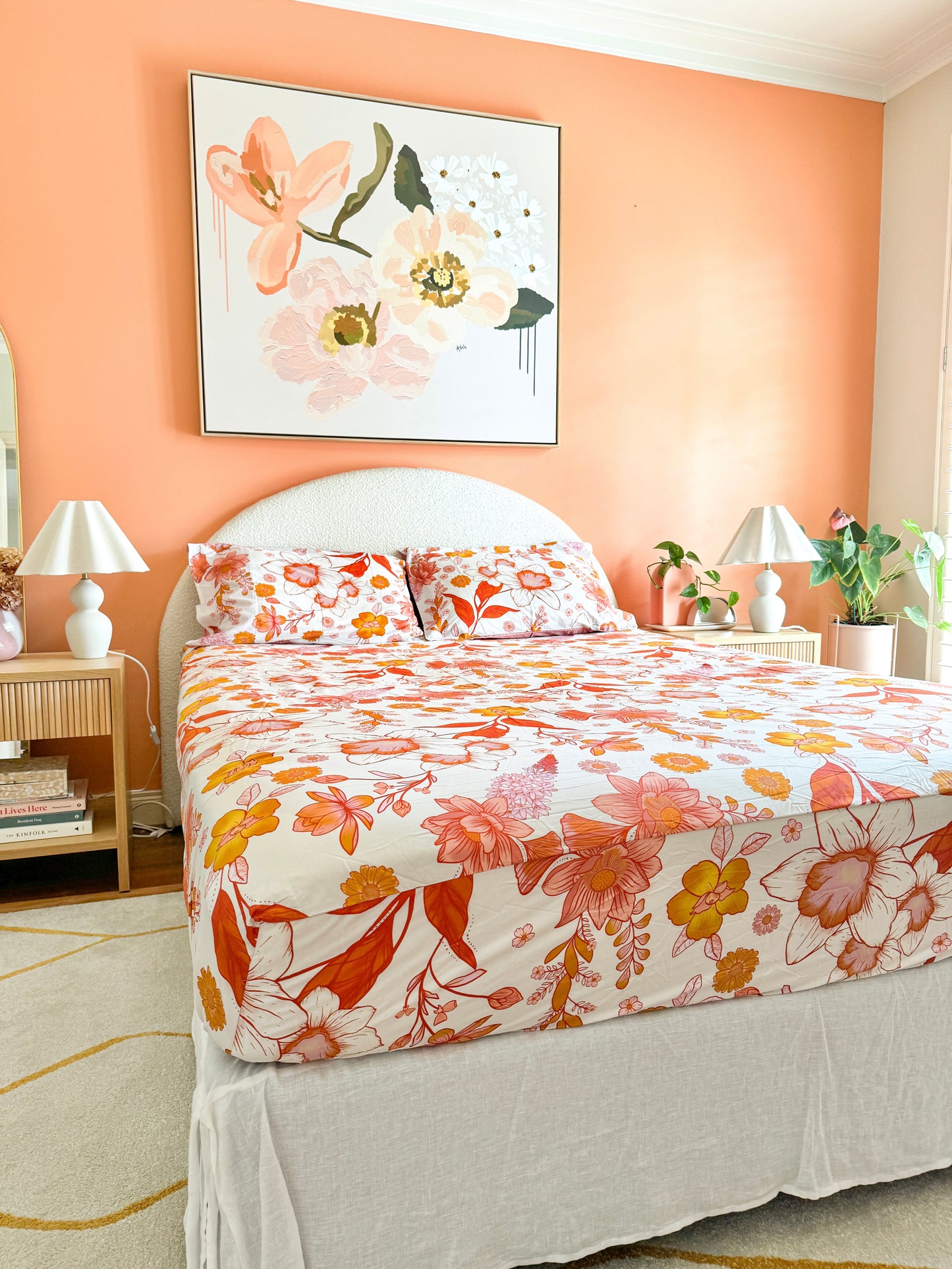 Autumn Grace Bedsheet Set in : Creamy Linen