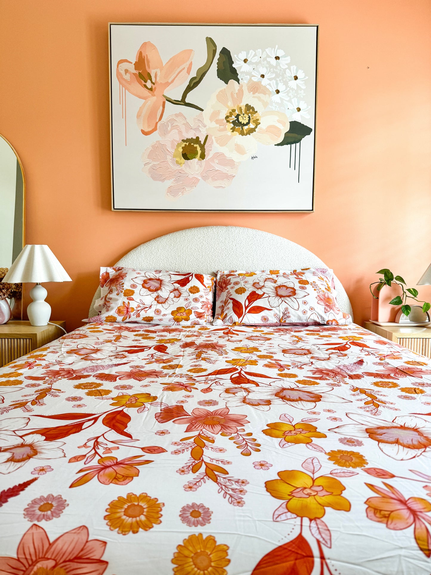 Autumn Grace Bedsheet Set in : Creamy Linen