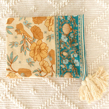 Load image into Gallery viewer, Seashell Throw Rug in Turquoise Blue &amp; Sandy beige
