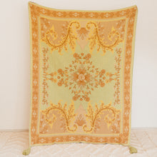 Load image into Gallery viewer, Oceania Throw Rug in Mint Green &amp; Marigold Orange
